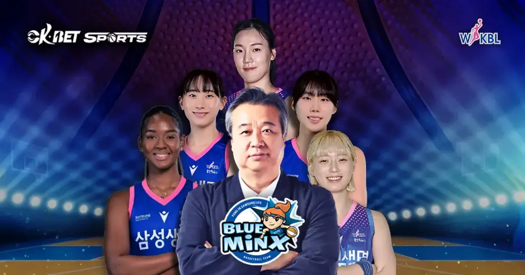 Samsung Life BlueMinx Team Members with Head Coach