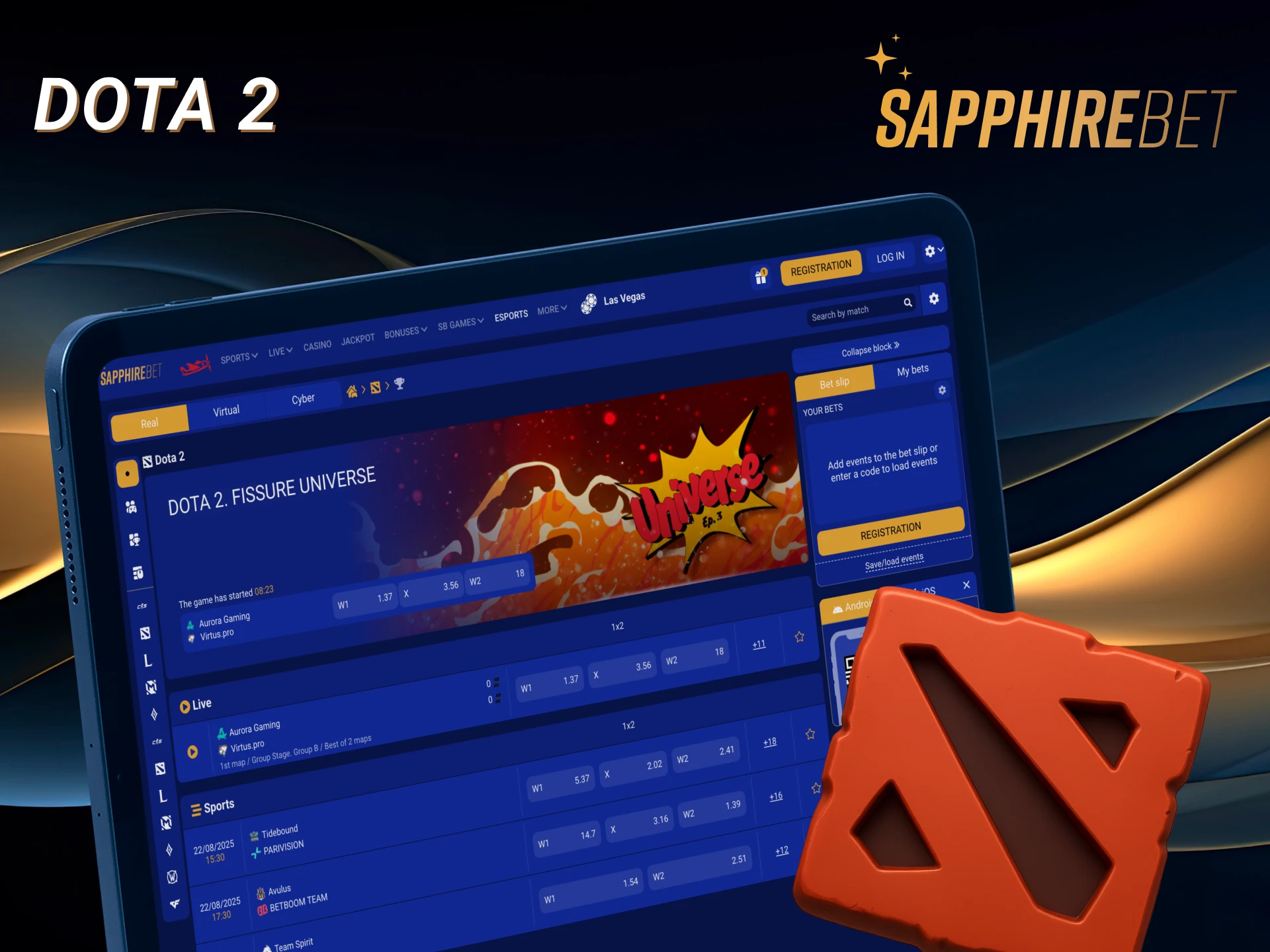 Dota 2 lovers can place bets on the International and other competitions on Sapphirebet.