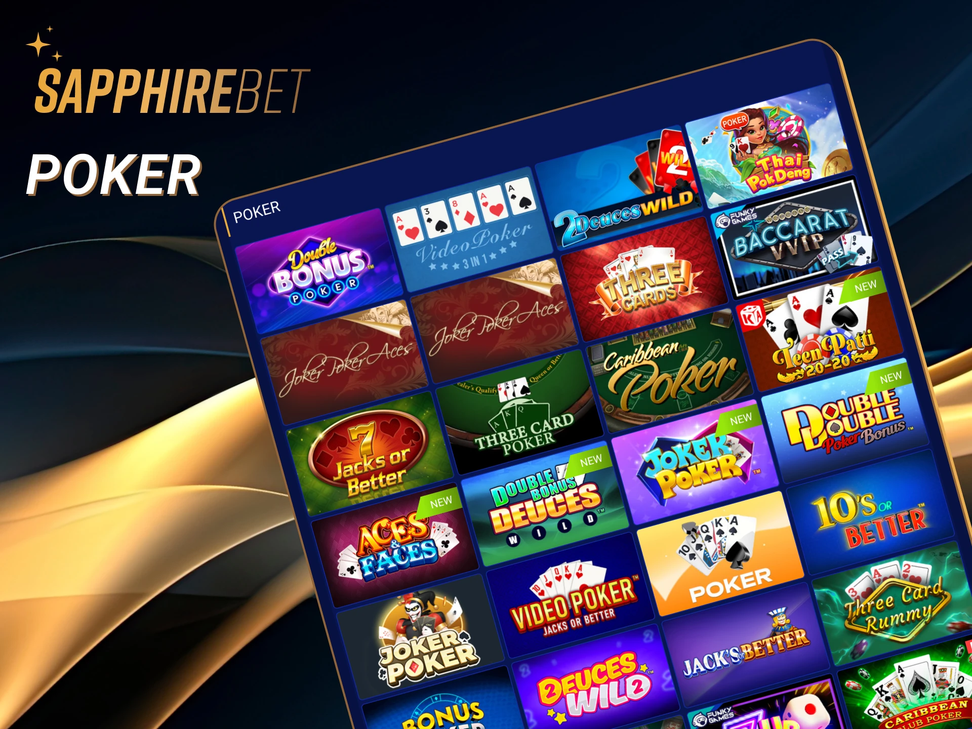 Enjoy poker tournaments at SapphireBet.